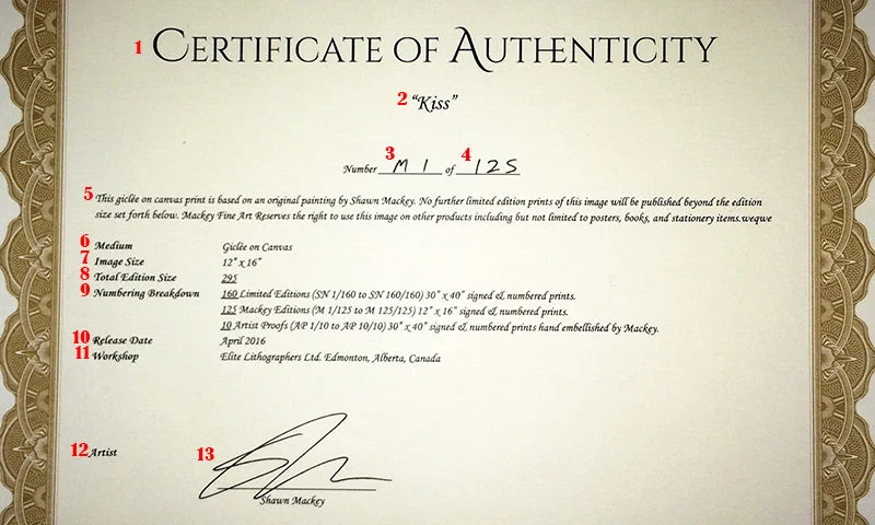 certificate of authenticity